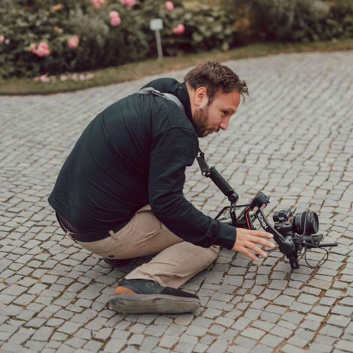 Videograf Pablo Thurgau Kreuzlingen filmt vom Boden aus - Fotograf Pablo aus Thurgau, am Bodensee